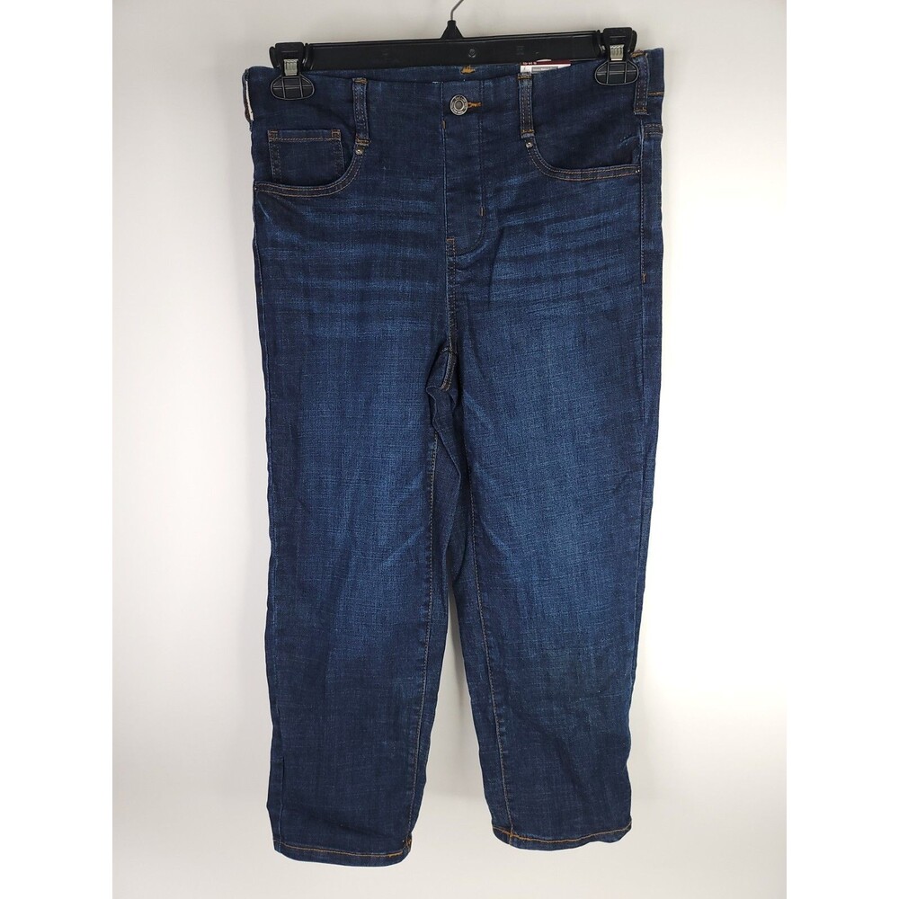 Time & Tru Jeans Womens Small 4-6 Capri Relaxed Fit Stretch Blue Denim Pants NWT